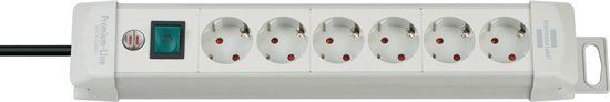 Brennenstuhl Premium-Line - Stekkerdoos - 6-voudig - lichtgrijs - 3m - H05VV-F 3G1,5