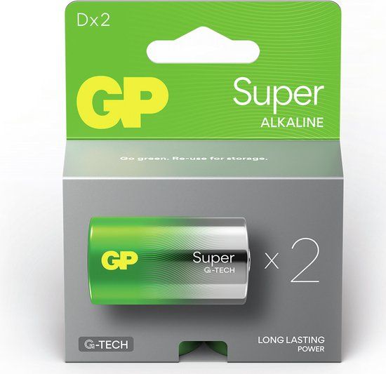 GP Super Alkaline D batterijen 2PK