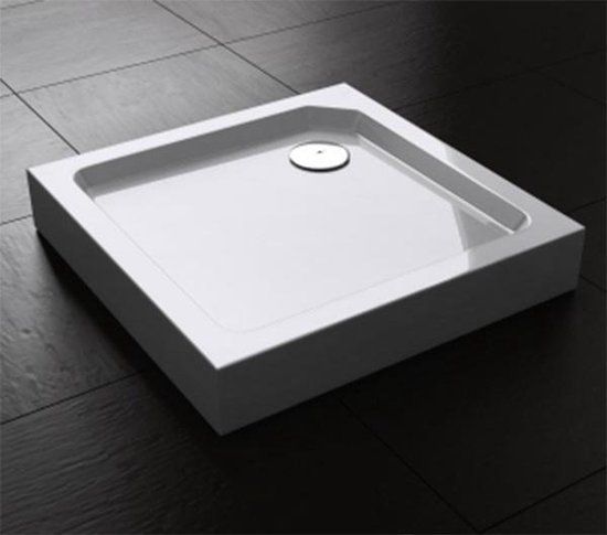 Best Design Vierkante Douchebak - 80x80x14cm - Glans Wit - Met Verstelbare Potenset