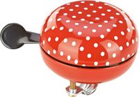 Prophete Ding Dong fietsbel, gestippeld ontwerp, rood-wit, 8 cm