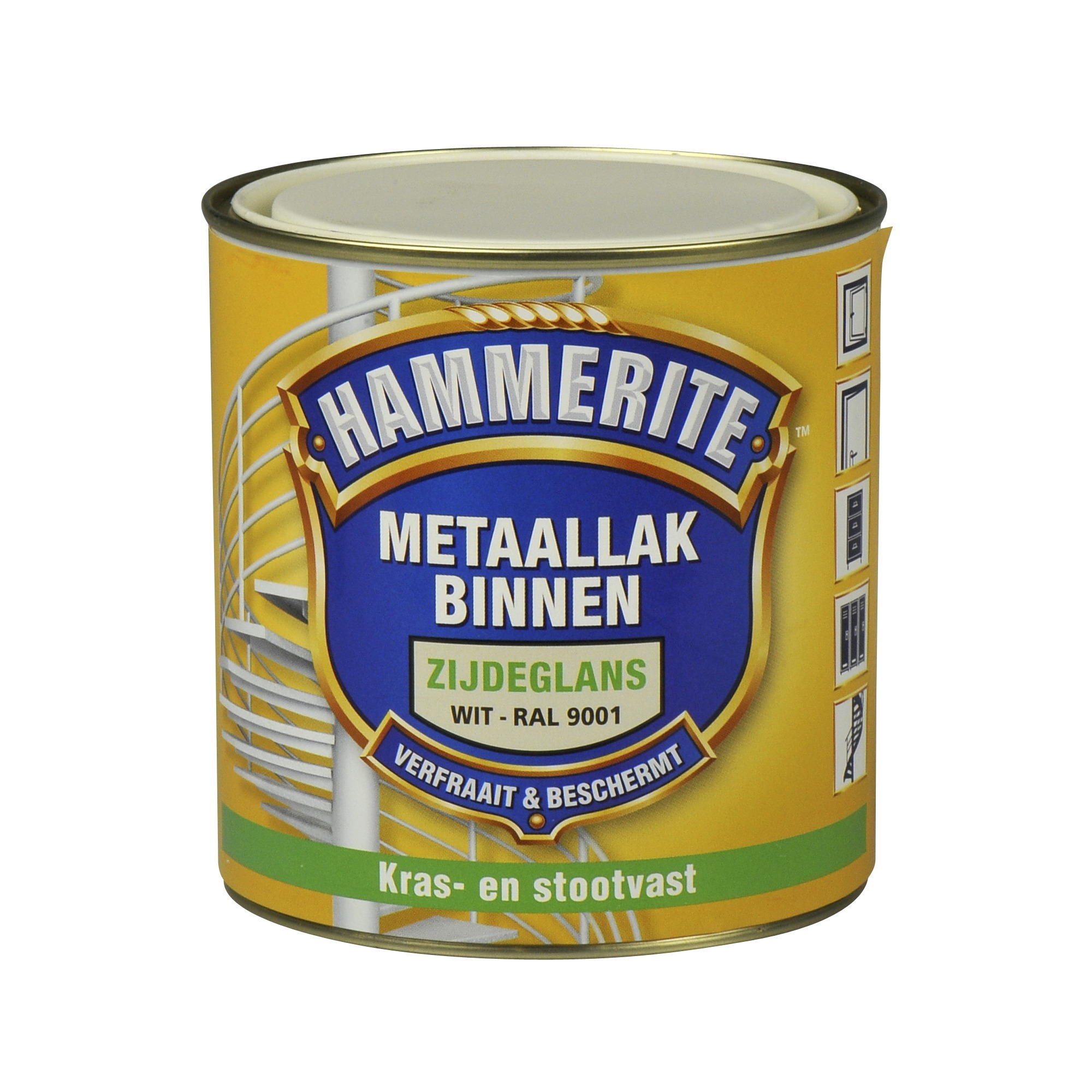 Hammerite Metaallak Binnen Krasvast Ral9001 500ML