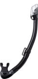 TUSA Hyperdry Elite II – Premium snorkel met droogtop systeem en hypoallergene siliconen mondstuk – Zwart/Zwart – SP0101QB BK