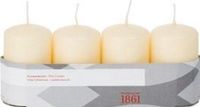 Trend Candles Bougies cylindriques/bougies coniques - set 4x - blanc crème - 5 x 8 cm - 18 heures de combustion