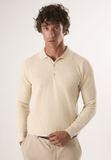 Felix Hardy Trui Met Polokraag En Knopen - Polo Shirt - 100% Katoen Heren Beige - Xl