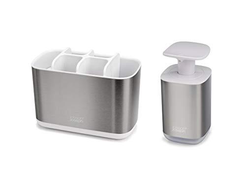 Joseph Joseph Bathroom Beauties 2-delige badkamerwastafelset zilver