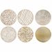 Set van 6 onderzetters, rond, gesorteerd, Ø 10 cm, goud