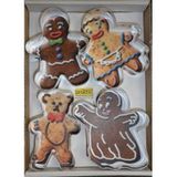 Practic 5903456098629 Cookie Cutter in 4 stuks Gingerbread karakters, roestvrij staal, zilver