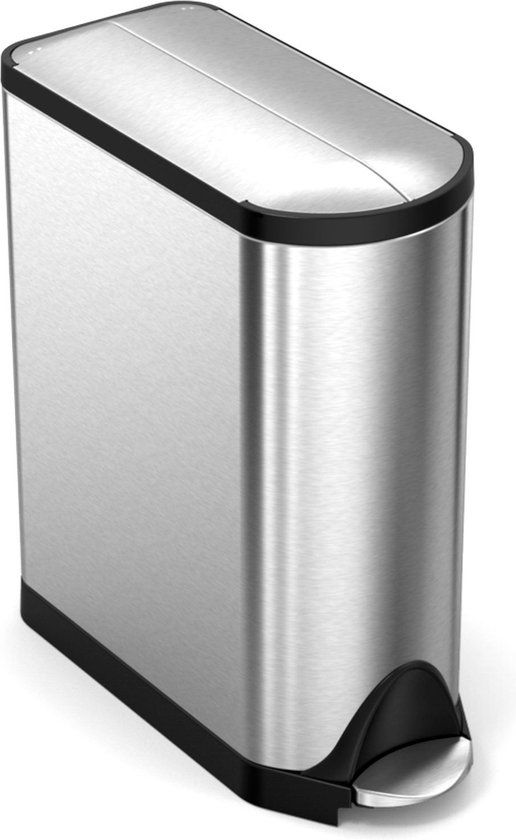 Simplehuman Butterfly Prullenbak - 40 Liter - RVS - Zilver
