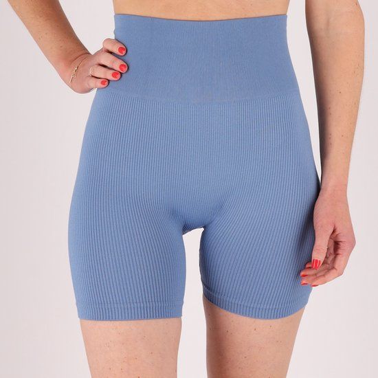 Sarlini Morethansocks - Korte legging dames - Ribbed - 2-Pack - Denim