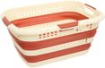 5Five panier à linge - pliable - plastique - 70 Litres - terre brun/blanc - 60 x 44 x 28 cm - avec poignées