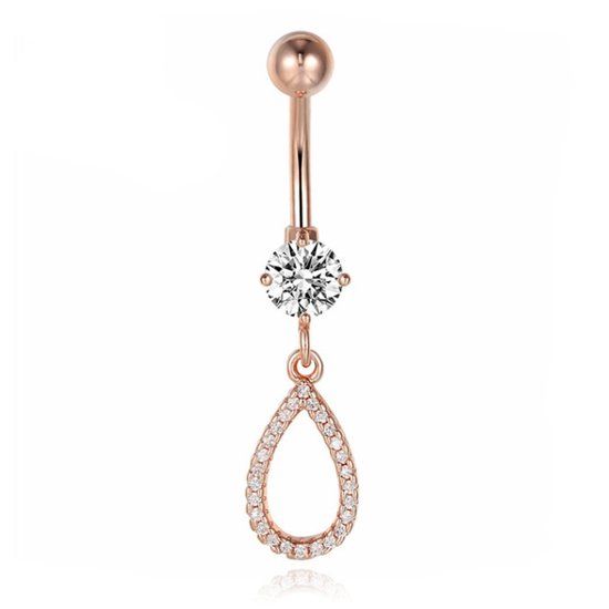Cilla Jewels Lookinggoodtoday Cilla Navelpiercing met Hangertje - Druppel Rosegoudkleurig