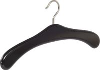 De Kledinghanger Gigant - Garderobehanger - Jassenhanger - 506-58 - 10 Stuks - Zwart - Gelakt - Beukenhout - Chromehaak - 45 cm