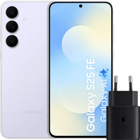 Samsung Galaxy S25 FE 256GB Lichtblauw 5G + Samsung Oplader 25 Watt Zwart