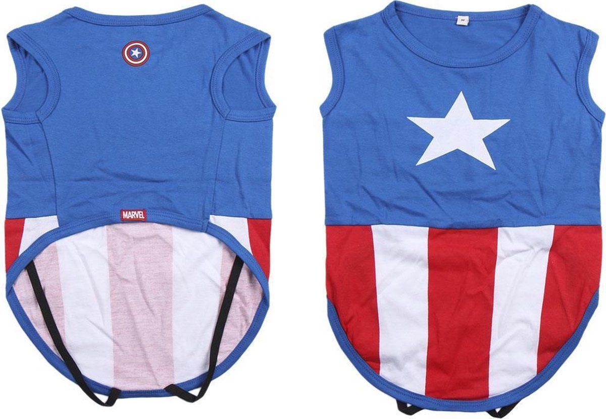 Cerdá CAPITAN AMERICA - Honden T-Shirt - XXS (Lengte 22cm - Borst 34-42cm)
