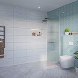 FortiFura Galeria Inloopdouche - ribbel - glas - 70x200cm - 8mm - nano - blind - inbouw profiel - helder geribbeld