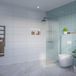 FortiFura Galeria Inloopdouche - ribbel - glas - 70x200cm - 8mm - nano - blind - inbouw profiel - helder geribbeld
