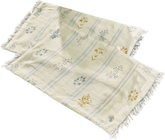 LOBERON Placemat set van 2 Hazelwick crème/blauw
