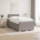 vidaXL Boxspringbed met matras, taupe, 120 x 190 cm, stof