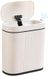 Poubelle à capteur 8 litres aspect bois - Poubelle automatique avec couvercle - Poubelle étanche aux odeurs pour salle de bain, chambre à coucher, blanc