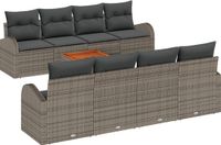 vidaXL - Tuinbank - Set - 4 zitplekken - Grijs - Polyrattan