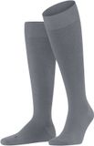 FALKE Energizing Wool met compressie wol katoen kniekousen heren grijs - maat 39-40