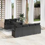 Prolenta Maison Exclusive - Ensemble de canapés de jardin, 8 pièces, en résine tressée noire