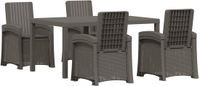 vidaXL - Bartafel Set - Lichtgrijs en Antracietkleurig - Polyrattan