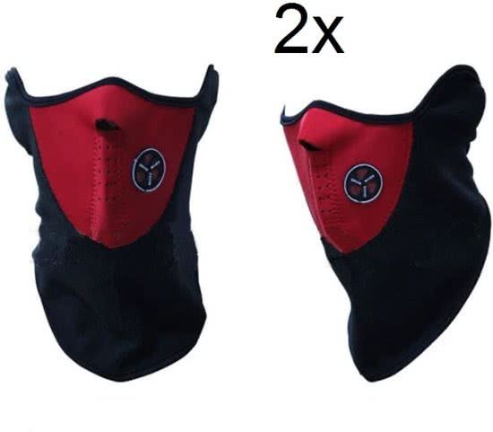 2x skimasker Rood Motormasker Motor Masker Ski Skimasker Neopreen