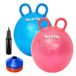 Hurtle Springbal voor kinderen, set van 2 – opblaasbare springbal met handgreep
