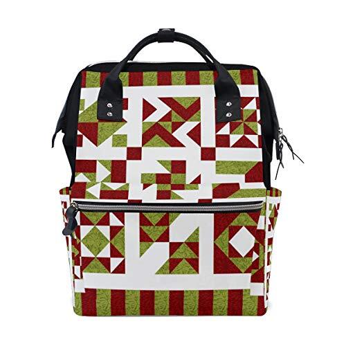 MONTOJ Groene Quilt Patroon Canvas Rugzak Reizen Campus Rugzak