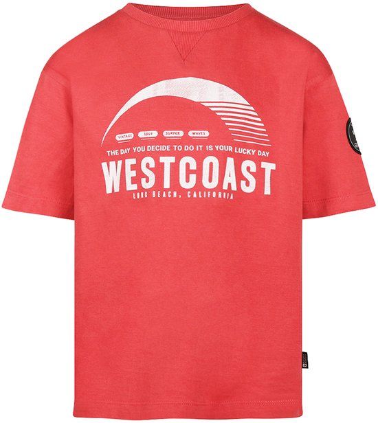 No Way Monday Jongens T-shirt Zacht Rood Maat 128