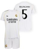 Real Madrid Voetbaltenue Bellingham Thuis - 2025-2026 - Kinderen - Shirt en Broekje - Wit - Maat 140