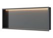 Luca Sanitair Inbouwnis Luca Sanitair Nissen 90x30x6,5cm Met LED Verlichting 3000K RVS Gun Metal PVD