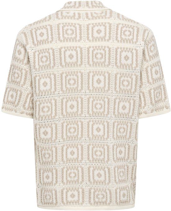 ONLY & SONS Heren Gebreide Polo XXL Egret