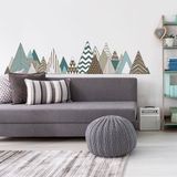 Ambiance Sticker Muurstickers - Decoratie voor slaapkamer/woonkamer - Gigantische Scandinavische bergmuursticker NEOVOLCANIK - 50x75cm