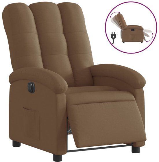 VidaXL Fauteuil verstelbaar elektrisch stof bruin