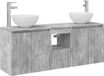 vidaXL Badkamerkastenset 3 st Betongrijs 129 x 41 x 80 cm Bewerkt hout