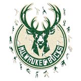 Iconic Puzzles - NBA Milwaukee Bucks houten puzzel, meerkleurig, M, 270 stukjes