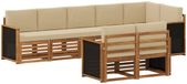 vidaXL Acacia Hout Bank Loungeset Naturel et Beige 4 Places