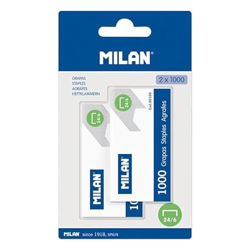 Blisterverpakking 2 dozen met 1000 nietjes 24/6 MILAN®