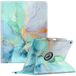 FINTIE Roterende hoes compatibel met iPad Air 13" (M2) 2024 - [360 graden draaiend] Beschermhoes met potloodhouder, automatisch slapen/waken, smaragd marmer