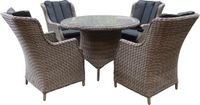 AVH-Outdoor Tuinmeubelen Riccione Darwin dining tuinset 110 cm rond 5 delig grijs