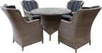 AVH-Outdoor Tuinmeubelen Riccione Darwin dining tuinset 110 cm rond 5 delig grijs