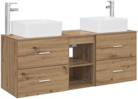 vidaXL Badkamerkastenset 3 st Artisanaal eiken 129 x 41 x 80 cm