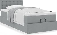 Maison Exclusive - Cadre de lit ottoman avec matelas, gris clair, 90x190 cm, textile