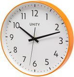 Unity wandklok, Fradley, Stille veeg, modern, Wit, 30 cm (Oranje)