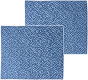 Merkloos Afwas afdruipmat/droogmat keuken - 2x - absorberend - microvezel - blauw stip - 40 x 48 cm - opvouwbaar