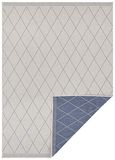 freundin Home Collection Nora Vloerkleed voor binnen en buiten, weerbestendig, modern design, tapijt voor balkon, terras, serre, badkamertapijt, woonkamertapijt, blauw, crème, 80 x 150 cm