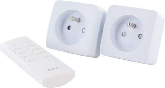 Chacon - Draadloze stekkers met afstandsbediening - 2 stuks - Type E - 2300 W - Wit