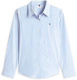 Tommy Hilfiger Dames Blouse Katoen Elastaan Blauw Maat 34